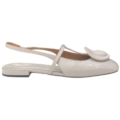SLINGBACK COURO VERNIZ CINZA CLARO VICENZA 100005U