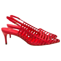 SLINGBACK COURO SALTO BAIXO FINO VERMELHO CARRANO 439022 - loja online