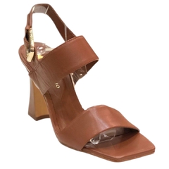 SANDÁLIA FEMININA COURO SALTO ALTO CARAMELO CARRANO 467034 - comprar online
