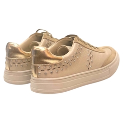 TÊNIS FEMININO COURO PEDRARIA NUDE MAITHE 260B42 - PISTA LIVRE
