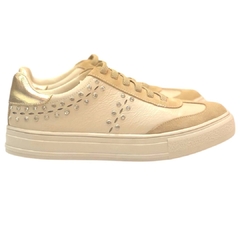 TÊNIS FEMININO COURO PEDRARIA NUDE MAITHE 260B42 - loja online