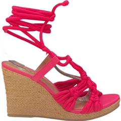 SANDÁLIA FEMININA ANABELA AMARRAÇÃO PINK LIA LINE 218871018