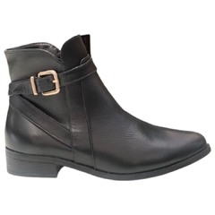 BOTA FEMININA CANO BAIXO COURO PRETO SANTA FLOR 20071005