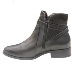 BOTA FEMININA CANO BAIXO COURO PRETO SANTA FLOR 20071005 na internet