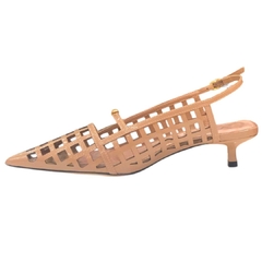 SCARPIN SLINGBACK VERNIZ NUDE SALTO BAIXO FINO VICENZA P118650001 na internet