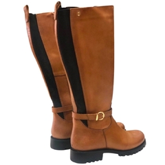 BOTA FEMININA CANO ALTO COURO CARAMELO FERRUCCI 2414502 - PISTA LIVRE