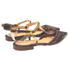 FLAT BICO FINO DRAPEADO CORRENTE FERRUCCI 2511404FC - loja online