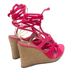 SANDÁLIA FEMININA ANABELA AMARRAÇÃO PINK LIA LINE 218871018 - PISTA LIVRE