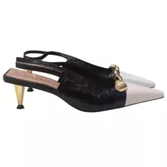Imagem do SLINGBACK COURO CROCO BICOLOR SALTO BAIXO VICENZA 11461