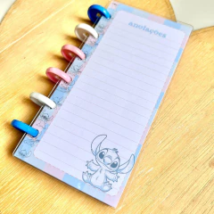 Kit Capa Cristal Folhas de Anotações - DISCOS - Stitch - loja online
