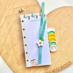 Kit Capa Cristal Folhas de Anotações FLORES