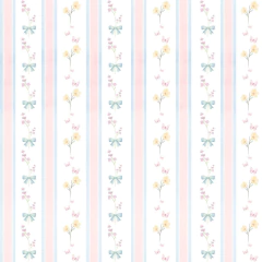 Estampa Listras Lacinho Azul - comprar online