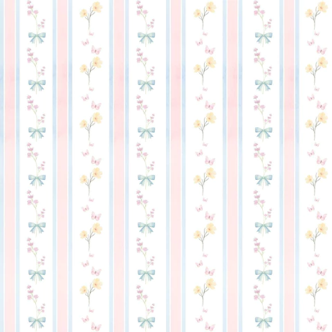 Estampa Listras Lacinho Azul - comprar online