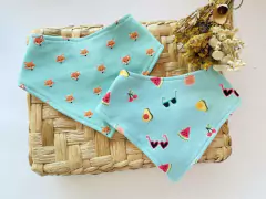 Dupla Babadores Bandana Azul Piscina