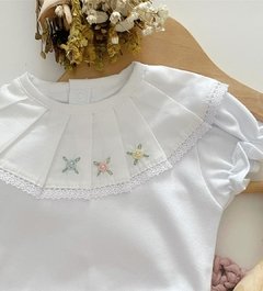 Body Feminino Gola Cambraia Florzinhas MC Tam M