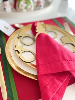 Pack porta guardanapo dourado - 8 unidades Laço Vermelho - comprar online