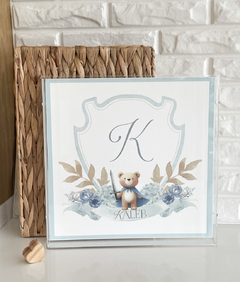 Quadro Maternidade Acrílico Kaleb (Monograma Impresso)