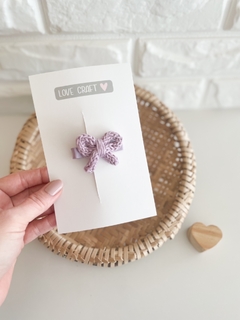 Mini Laço Tricot Rosa Lilás