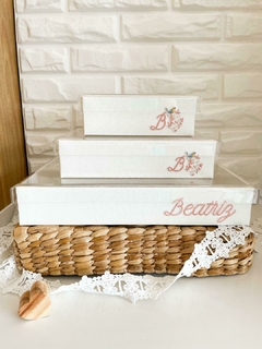 Kit 3 Caixas com Tampas de Acrílico Off White Beatriz