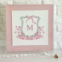 Quadro Maternidade Acrílico Personalizável (Monograma Bordado)