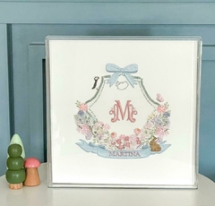 Quadro Maternidade Acrílico Martina (Monograma Bordado)