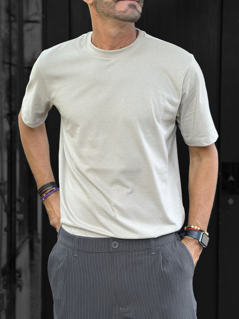 REMERA BASICA BEIGE - comprar online