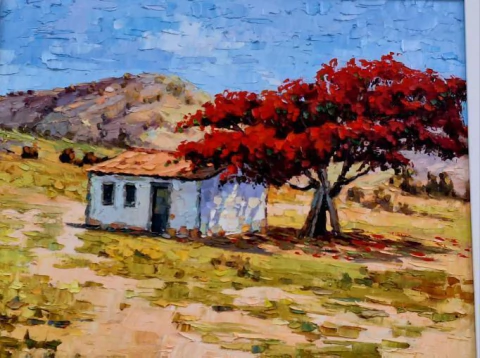 Quadro Flamboyant no sertão - comprar online