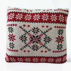 Almofada Com Enchimento Tricô Natalina Flocos de Neve - comprar online
