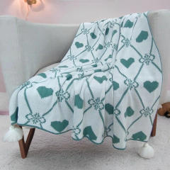 Manta Infantil Tricô Pompom Coração 120x95cm na internet