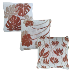 Kit 3 Capa Almofada tricot Floral 45x45cm - Usufruto Home Decor 