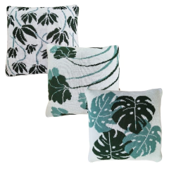 Kit 3 Capa Almofada tricot Floral 45x45cm - comprar online