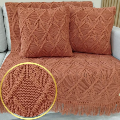 Imagem do KIT MANTA TRICOT LUNA 90X150cm + 2 CAPAS DE ALMOFADAS 45x45cm
