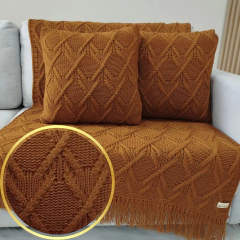 KIT MANTA TRICOT LUNA 90X150cm + 2 CAPAS DE ALMOFADAS 45x45cm - loja online