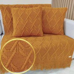 KIT MANTA TRICOT LUNA 90X150cm + 2 CAPAS DE ALMOFADAS 45x45cm