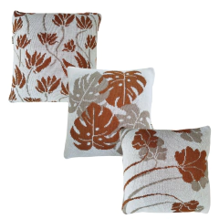Imagem do Kit 3 Capa Almofada tricot Floral 45x45cm
