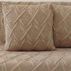 KIT MANTA TRICOT LUNA 90X150cm + 2 CAPAS DE ALMOFADAS 45x45cm - Usufruto Home Decor 