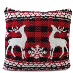 Almofada Com Enchimento Tricô Natalina Rena - Usufruto Home Decor 