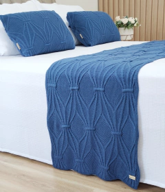 KIT PESEIRA BRENDA QUEEN* PESEIRA TRICOT 230X60cm + 2 CAPAS DE ALMOFADAS