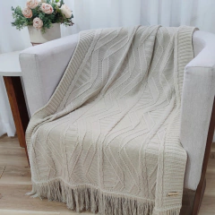 MANTA TRICOT HELENA COM FRANJA 150CM x 90CM - loja online
