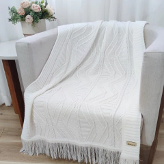 MANTA TRICOT HELENA COM FRANJA 150CM x 90CM na internet