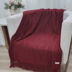 MANTA TRICOT HELENA COM FRANJA 150CM x 90CM - comprar online