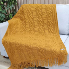 MANTA TRICOT CARMEN COM FRANJA 150cm x 90cm na internet