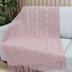 MANTA TRICOT CARMEN COM FRANJA 150cm x 90cm