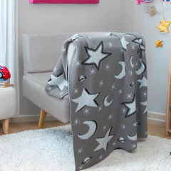 Manta Infantil Tricô Estrela 120x95cm - Usufruto Home Decor 