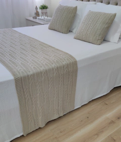 KIT IRIS CAMA CASAL * PESEIRA TRICOT 200X60cm + 2 CAPAS DE ALMOFADA - loja online