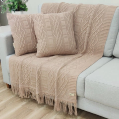 KIT MANTA SOFA TRICO CARMEN 150X90cm + 2 CAPAS DE ALMOFADA - comprar online