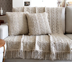 KIT MANTA TRICOT ZOE 150X120cm + 2 CAPA DE ALMOFADA FORRADA - comprar online