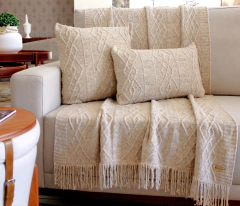 KIT MANTA SOFA TRICO CARMEN 150X90cm + 2 CAPAS DE ALMOFADA - comprar online