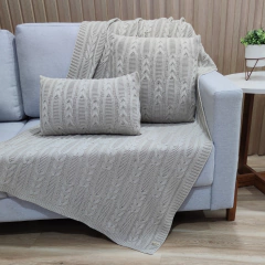 Imagem do KIT MANTA SOFA TRICOT IRIS 150X90cm + 2 CAPA DE ALMOFADA