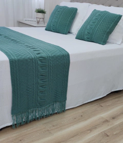 KIT JADE CAMA SOLTEIRO * PESEIRA TRICOT 150X60cm +2 CAPA DE ALMOFADA - comprar online